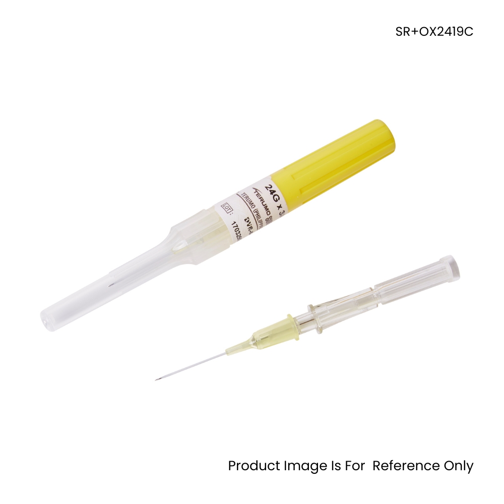Surflo IV Cannula Catheter Yellow 24G X 19mm
