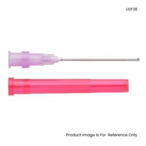 Unisharp Blunt Fill Needle With 5 Micron Filter And Red Protective Cap 18G X 38mm 40 Degree - Box (100 Pcs)